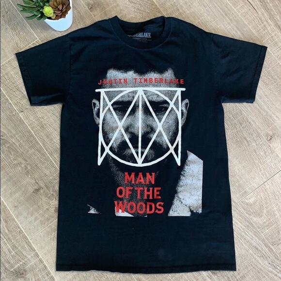 TIMBERLAKE Man of The Woods Tour Short Sleeve T-Shirt Black - Picture 1 of 7